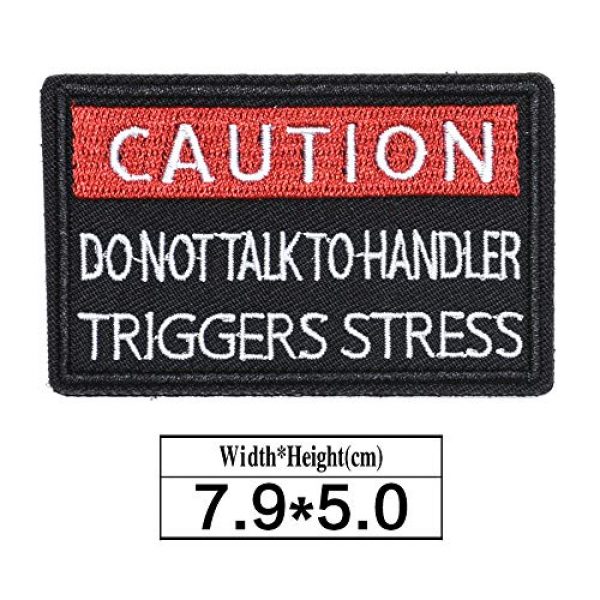 ZHDTW Airsoft Morale Patch 2 ZHDTW Tactical Morale Letter Patches Caution Do Not Talk to Handler Decorative Patches with Hook Loop for Bags, Backpacks, Clothing (DT051)