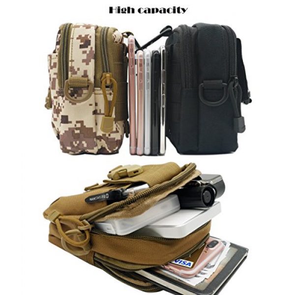 SEVENPICKS Tactical Pouch 7 SEVENPICKS Tactical Waist Pack Multi Purpose Bag EDC Pouch Utility Upgraded Version with Strap Camping Hiking Pouch Nylon Cell Phone Bag