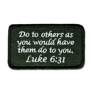 BASTION Airsoft Morale Patch 1 BASTION Morale Patches (Luke 6:31, ODG) | 3D Embroidered Patches with Hook & Loop Fastener Backing | Well-Made Clean Stitching | Christian Patches Ideal for Tactical Bag, Hats & Vest