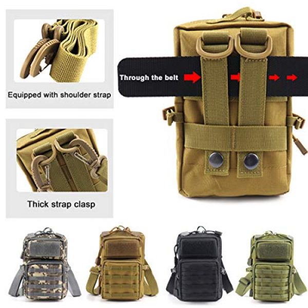HOANAN Tactical Pouch 4 HOANAN Tactical MOLLE Utility Pouch- Compact Modular Accessory Bag- Medical IFAK Pack Small Military Organizer EDC Pouch Waist Bag