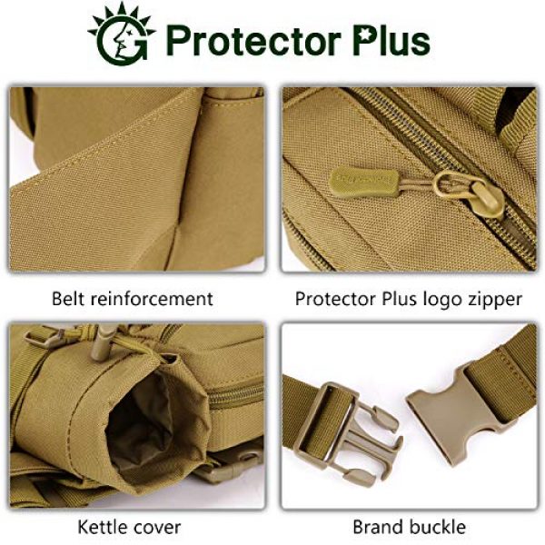Protector Plus Tactical Pouch 7 Protector Plus Tactical Fanny Pack with Detachable Water Bottle Holder Pouch Military Running Waist Bag Sling Hip Belt MOLLE Army Lumbar Gear Pocket