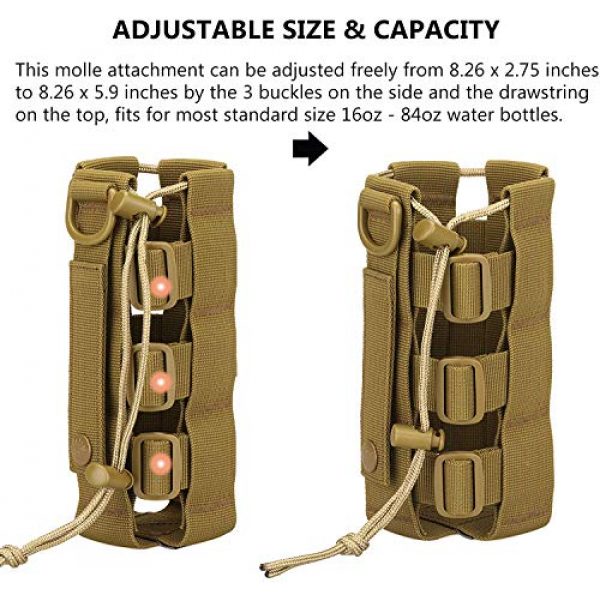 DODO DEER Tactical Pouch 3 DODO DEER Tactical Water Bottles Pouch Military MOLLE Adjustable Kettle Holder Bag H2O Drinks Carrier Case (Double)