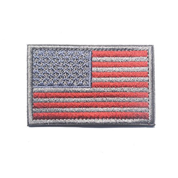 TopAAA Airsoft Morale Patch 1 Tactical Morale Tags Patch USA Flag Embroidered American Flag Patch Hook&Loop Fastener Backing Emblem, Red & Grey
