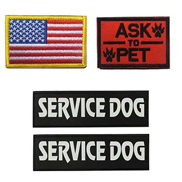 Homiego Airsoft Morale Patch 1 Homiego Military Morale Service Dog Patch for Pet Tactical K9 Service Harness Vest Pack of 4 (1)