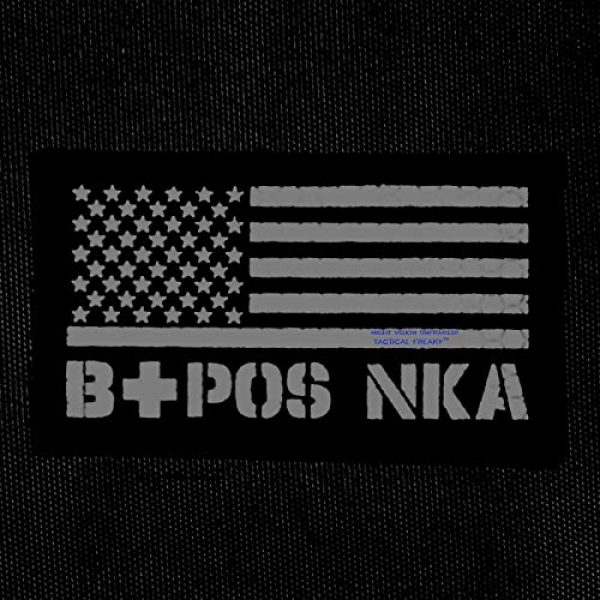 Tactical Freaky Airsoft Morale Patch 4 IR Multicam USA Flag BPOS B+ Blood Type NKA NKDA Infrared Tactical Morale Fastener Patch