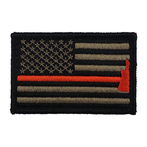 Morale Tags Airsoft Morale Patch 1 Firefighter Axe US Flag Thin Red Line Hook and Loop Morale Patch United States (Coyote and Black)
