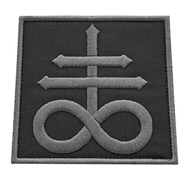 LEGEEON Airsoft Morale Patch 1 LEGEEON Subdued Leviathan Cross Crux Satanus Satan Demon Symbol Morale Embroidered Fastener Patch
