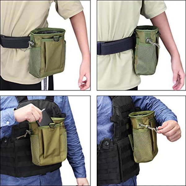 AMYIPO Tactical Pouch 7 AMYIPO Tactical Molle Drawstring Magazine Dump Pouch, Military Adjustable Belt Utility Hip Holster Bag Outdoor Mag Pouch
