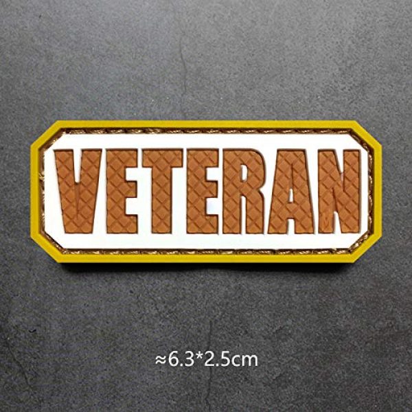 Morton Home Airsoft Morale Patch 4 Morton Home Veteran PVC Hook and Loop Morale Patch Military Combat Armband Clothing Badge for Jackets Jeans Hat Cap (Desert)
