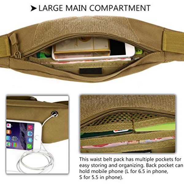 Protector Plus Tactical Pouch 6 Protector Plus Tactical Running Waist Pack Belt Military Fitness Fanny Bag Sling Hip Bumbag MOLLE Army Lumbar Gear Pocket (Patch Included)
