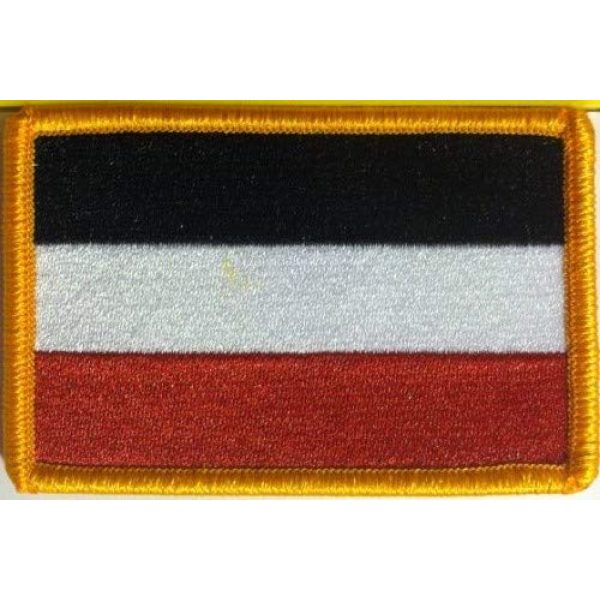 Fast Service Designs Airsoft Morale Patch 1 German Empire 1871 Flag Embroidered Patch with Hook & Loop Travel Morale Patriotic MC Biker Shoulder Gold Border Germany Emblem #80