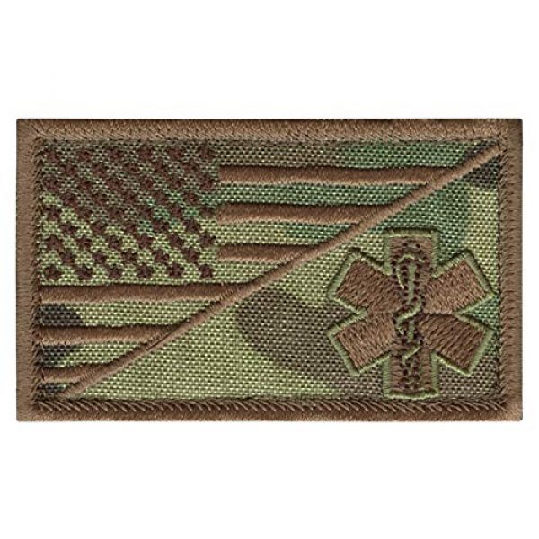 LEGEEON Airsoft Morale Patch 1 LEGEEON Multicam EMS EMT Star of Life USA Flag Paramedic Medical Morale Tactical Army Gear Hook&Loop Patch