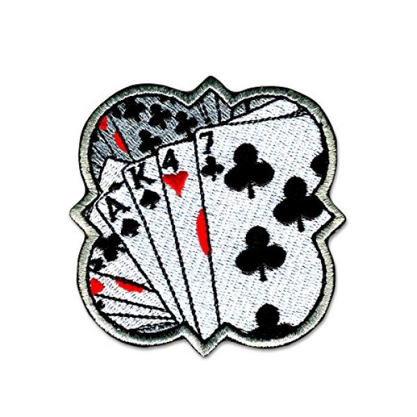 BASTION Airsoft Morale Patch 1 BASTION Morale Patches (Rifle Card Hand) | 3D Embroidered Patches with Hook & Loop Fastener Backing | Well-Made Clean Stitching | Military Patches Ideal for Tactical Bag, Hats & Vest