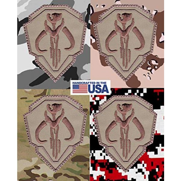 Patch Brigade Airsoft Morale Patch 4 Mandalorian Mythosaur Skull Crest Shield Patch