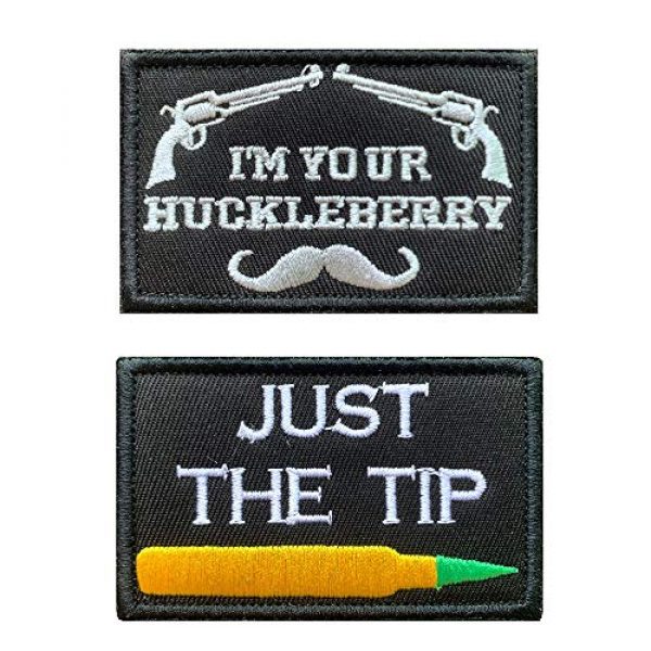 Antrix Airsoft Morale Patch 1 Antrix 2 Pack I'm Your Huckleberry Just The Tip Tactical Emblem Badge Patches - 3.15"x2"
