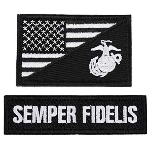 ELLEWIN Airsoft Morale Patch 1 ELLEWIN USA Marine Corps USMC Patch Semper Fidelis Embroidery Patch Military Tactical Morale Badge Patch Hook and Loop