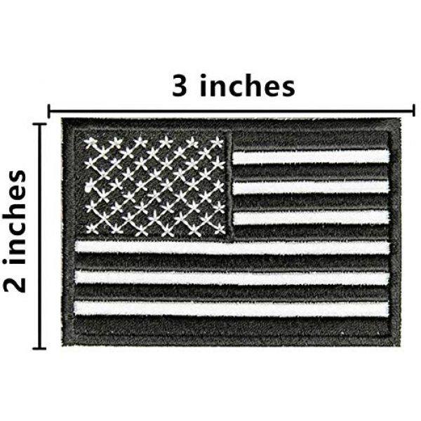ASA Techmed Airsoft Morale Patch 2 ASA Techmed 4 Pack Black and White US USA Flag Embroidered Patch Military Iron On Sew On Tactical Morale Patch for Hats Backpacks Caps Jackets + More