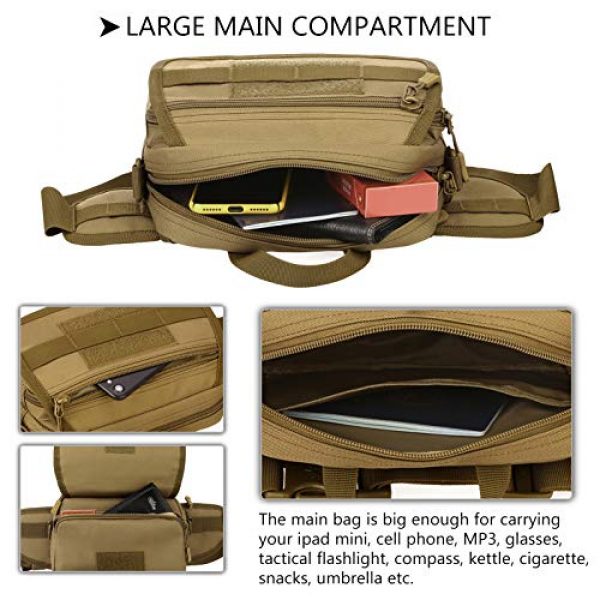 Protector Plus Tactical Pouch 7 Protector Plus Tactical Fanny Pack Military Running Waist Bag Sling Hip Belt MOLLE Army Lumbar Gear Pouch (Patch Included)