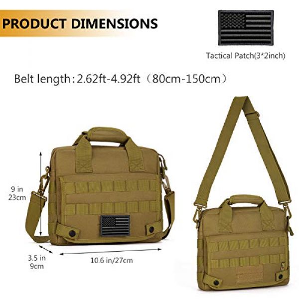 Protector Plus Tactical Pouch 4 Protector Plus Tactical Messenger Bag Men Military MOLLE Sling Shoulder Pack Tool Briefcase Assault Gear Handbags Case Outdoor Utility Carry Satchel (Patch Included)