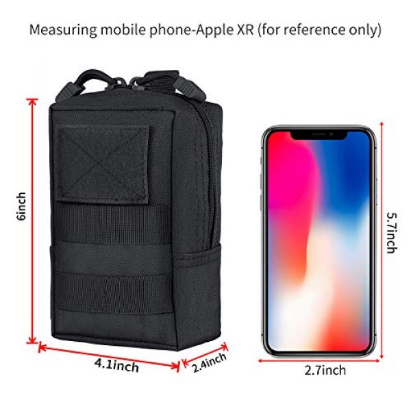 IronSeals Tactical Pouch 2 IronSeals AQ MOLLE Pouch Multi-Purpose Tactical Compact Pack Water-Resistant Utility EDC Pouch with US Flag Patch D-Ring Button Gear Clip Straps
