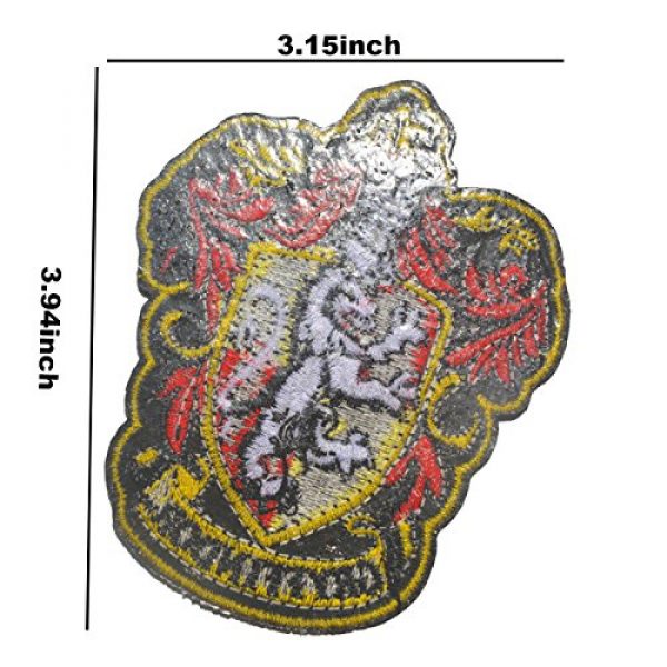 ODSP Airsoft Morale Patch 3 Harry Potter House of Gryffindor House Hogwarts Crest Full Color Iron-On Embroidered Patches, Tactical Military Morale Emblem Patch Set Appliques Badge for Coat Jacket Hat Backpack 3.94"x3.15" 2PCS