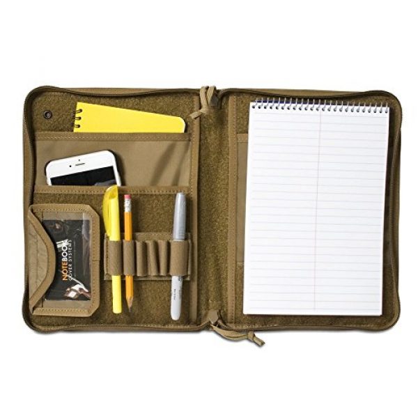 TACTICAL NOTEBOOK COVERS.COM Tactical Pouch 5 Tactical Leaderbook Cover System, Zippered, Fits notebooks from 9 x 6" up to 9.75 x 7