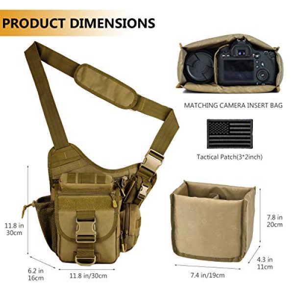 Protector Plus Tactical Pouch 5 Protector Plus Tactical DSLR Camera Messenger Bag Military Sling Crossbody Pack Assault Range Chest Shoulder Backpack EDC Diaper Daypack (Insert Bag & Patch Included)