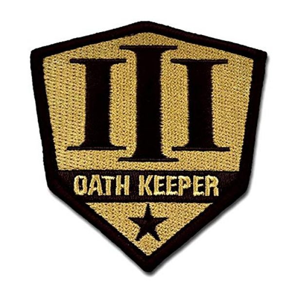 BASTION Airsoft Morale Patch 1 BASTION Morale Patches (Oath Keeper, Tan) | 3D Embroidered Patches with Hook & Loop Fastener Backing | Well-Made Clean Stitching | Military Patches Ideal for Tactical Bag, Hats & Vest