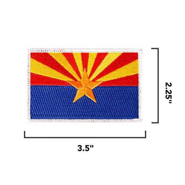 Desert Cactus Airsoft Morale Patch 2 Arizona AZ Flag Patch Bulk 3.5 inch x 2.25 inch State Iron On Sew Embroidered Tactical Backpack Hat Bags Caps Jackets Pants (3-Pack Patch)