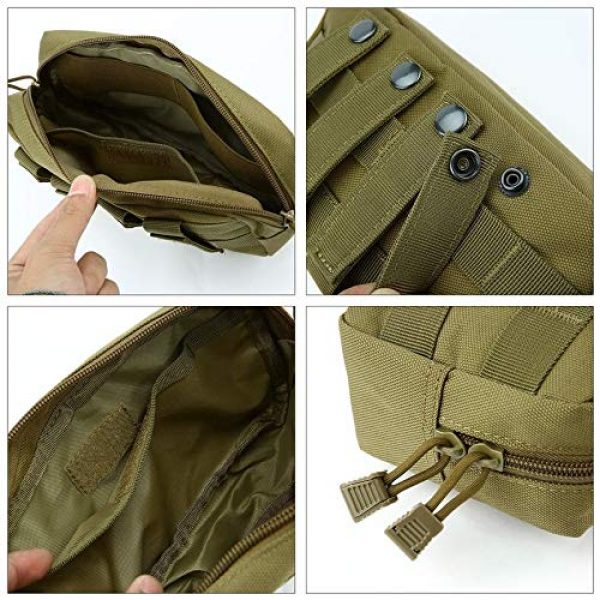 anyilon Tactical Pouch 5 anyilon Multifunction Tactical Molle Pouch Zipper Closure Large Waist Pack Outdoor Backpack Attachment Camping Hiking Pouch