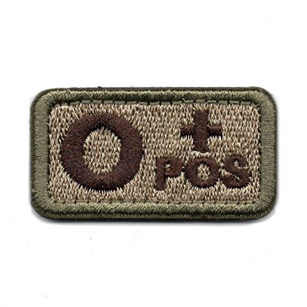 Monte Everest Airsoft Morale Patch 1 Tactical Blood Type O+ Positive POS Hook and Loop Patch Embroidered Morale Military Badge for Outdoors (Coyote Brown O+)
