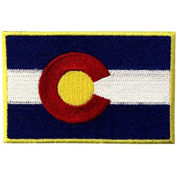 EmbTao Airsoft Morale Patch 1 Colorado State Flag CO Emblem Embroidered Iron On Sew On Patch