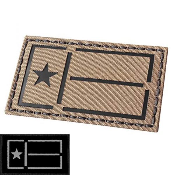 Tactical Freaky Airsoft Morale Patch 1 IR Coyote Tan Texas Lone Star Flag 2x3.5 IFF Tactical Morale Touch Fastener Patch