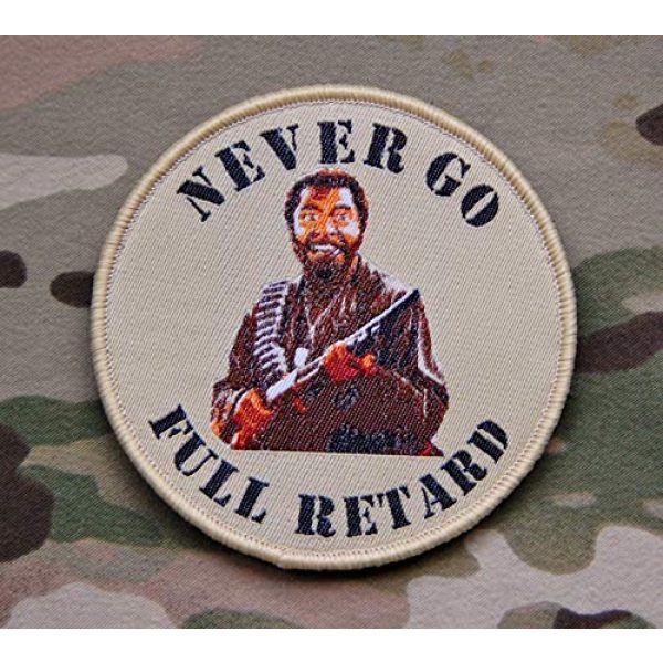 Britkit Airsoft Morale Patch 2 Tactical Hook and Loop Never Go Full Retard Tropic Thunder Morale Patch