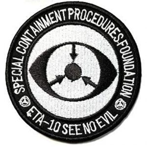 Tactical Embroidery Patch Airsoft Morale Patch 1 Eta-10 See No Evil" Mobile Task Forces Special Containment Procedures Foundation SCP Tactical Embroidery Patch Hook & Loop Morale Patch Military Patch for Clothing Accessory Backpack Armband