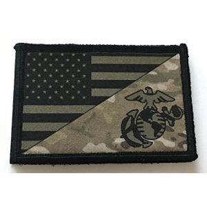 RedheadedTshirts Airsoft Morale Patch 1 USMC Marine Corps USA Flag (Multicam) Morale Patch 2x3" Hook and Loop. Made in The USA