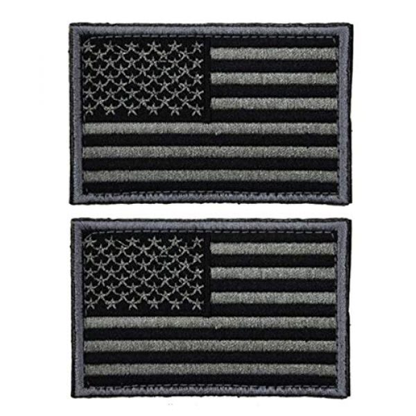 Prohouse Airsoft Morale Patch 1 2 Pieces Tactical USA Flag Patch -Black & Gray- American Flag US United States of America Military Uniform Emblem Patches