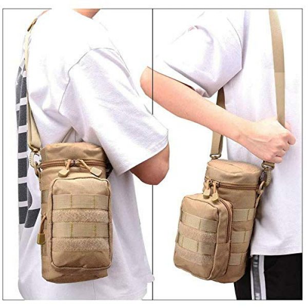GoodTake Tactical Pouch 7 GoodTake Outdoors Molle Water Bottle Pouch Tactical Gear Kettle Waist Shoulder Bag for Army Fans Climbing Camping Hiking Bags with USA Flag Patch