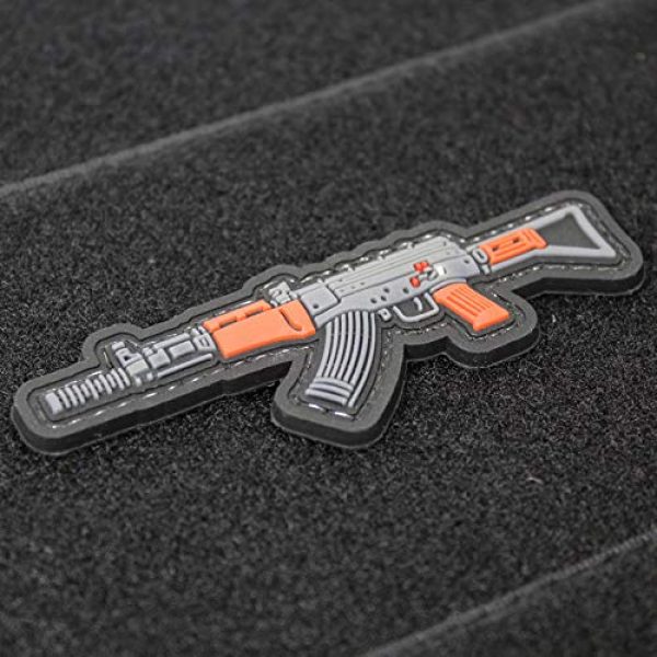 LIVABIT Airsoft Morale Patch 5 LIVABIT AK Wood Brown Steel PVC Rubber 3D Morale Patch for Tactical Airsoft Cosplayer Badge Hook and Loop 47
