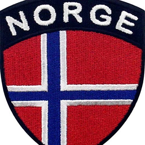 EmbTao Airsoft Morale Patch 2 EmbTao Norway Shield Flag Patch Embroidered Applique Iron On Sew On Norwegian National Emblem