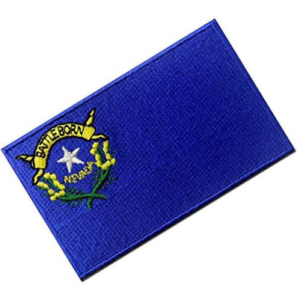 EmbTao Airsoft Morale Patch 3 Nevada State Flag Embroidered Emblem Iron On Sew On NV Patch
