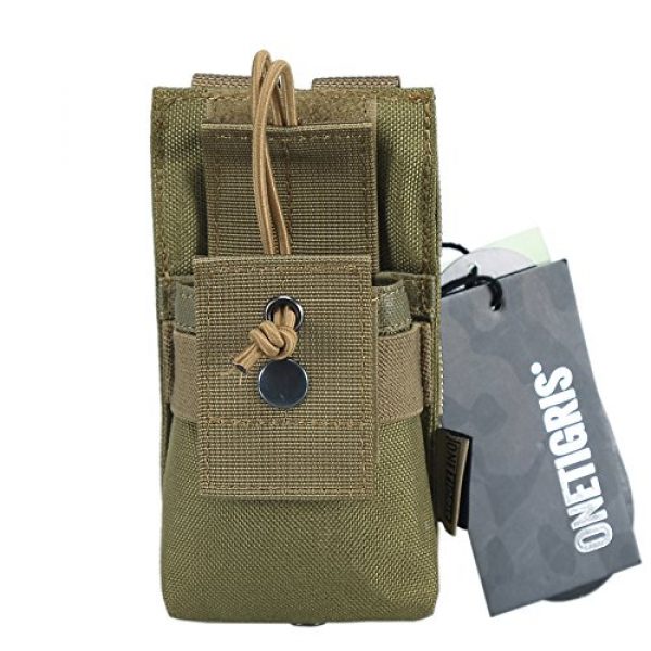 OneTigris Tactical Pouch 1 OneTigris MOLLE Radio Holder Tactical Cordura Nylon Short Radio Pouch for BaoFeng UV-5R/UV-82