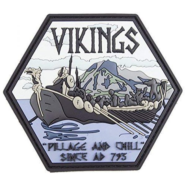 Patch Panel Airsoft Morale Patch 1 Vikings Pillage and Chill PVC Tactical Morale Patch - Velcro Brand Hook Backing - Perfect to be Added to Uniforms, Jackets, Backpacks - by Patch Panel
