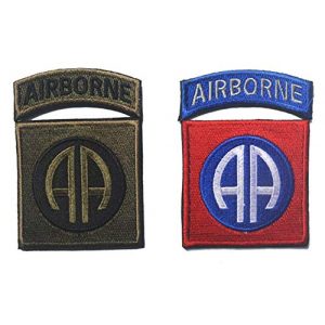 Tactical Embroidery Patch Airsoft Morale Patch 1 82nd Airborne Special Forces Tactical Embroidery Patch Hook & Loop Morale Patch Military Patch for Clothing Accessory Backpack Armband (2pcs)