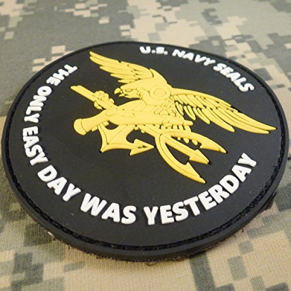 LEGEEON Airsoft Morale Patch 2 LEGEEON US Navy Seals The Only Easy Day was Yesterday DEVGRU NSWDG Morale PVC 3D Touch Fastener Patch