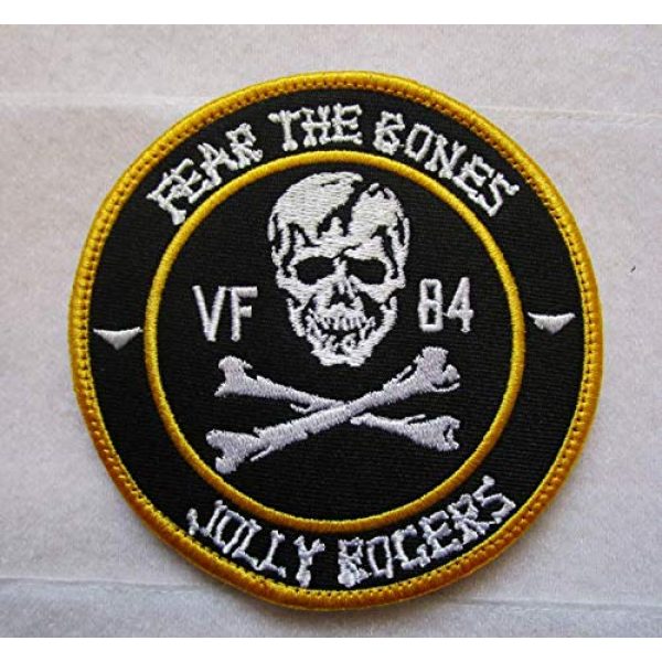 Embroidered Patch Airsoft Morale Patch 1 VF-84 Jolly Rogers"Fear The Bones" 3D Tactical Patch Military Embroidered Morale Tags Badge Embroidered Patch DIY Applique Shoulder Patch Embroidery Gift Patch