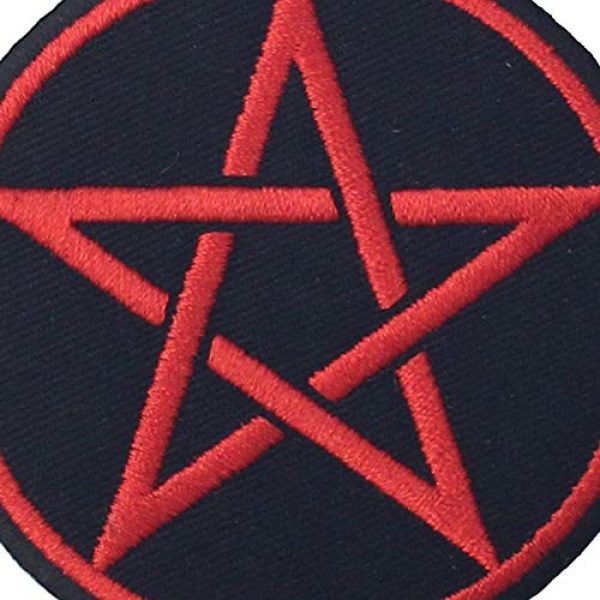 EmbTao Airsoft Morale Patch 2 Goth Pagan Symbols Pentagram Patch Embroidered Appique Iron On Sew On Emblem