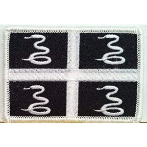 Fast Service Designs Airsoft Morale Patch 1 Martinique Flag Embroidered Patch with Hook & Loop Travel Morale Patriotic MC Biker Shoulder Black & White Version Emblem #119