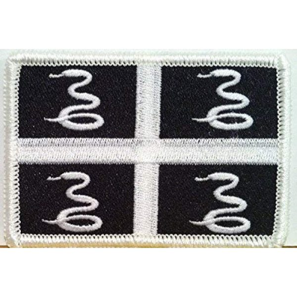 Fast Service Designs Airsoft Morale Patch 1 Martinique Flag Embroidered Patch with Hook & Loop Travel Morale Patriotic MC Biker Shoulder Black & White Version Emblem #119