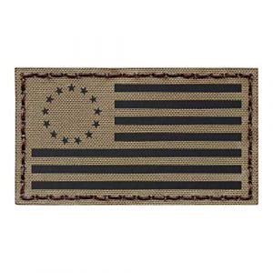 Tactical Freaky Airsoft Morale Patch 1 IR Tan Betsy Ross USA American Flag 2x3.5 Coyote Subdued IFF Tactical Morale Hook&Loop Patch